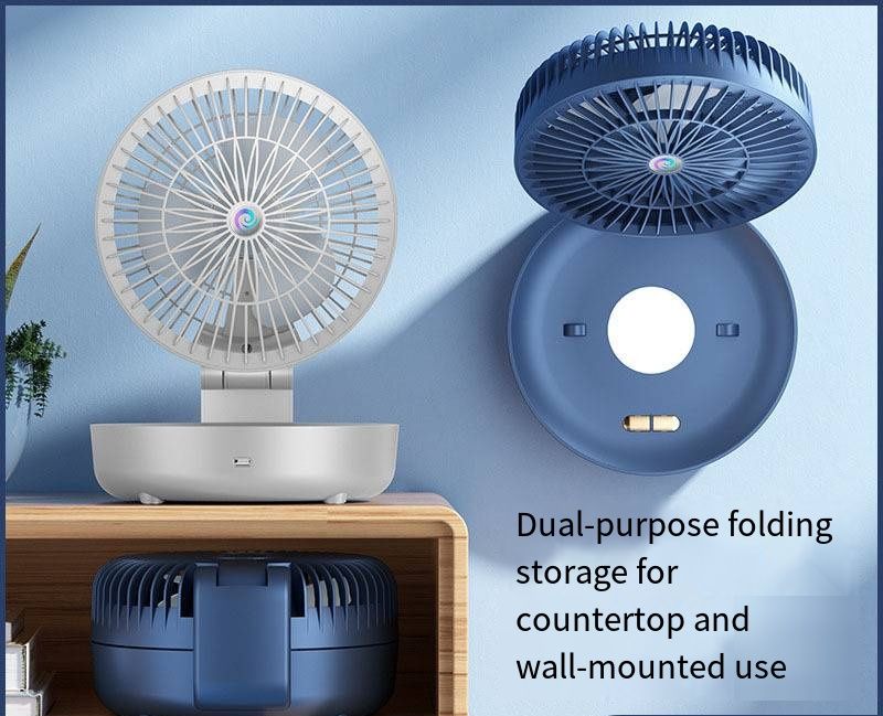 New Mini Desktop Fan USB Rechargeable Silent Portable Wall Mount Small Fan for Office Bedroom Dormitory Student Use