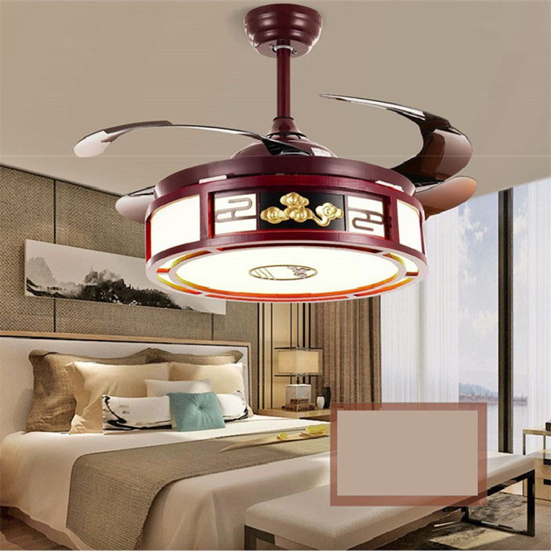 OUFULA Ceiling Fan Light Invisible Lamp With Remote Control Modern LED For Home Living Room Bedroom