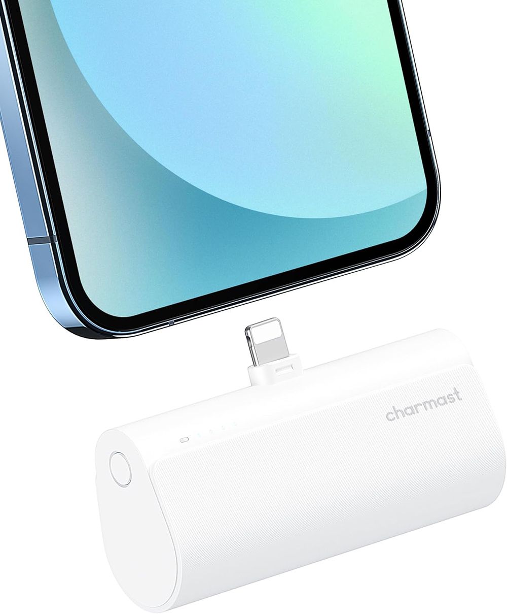 Portable Charger 5200 mAh for iphone Lightning Head, 65% Charged/30min 22.5W Fast Charging Mini Power Bank for iPhone 15 Pro Max/14/13/12/11