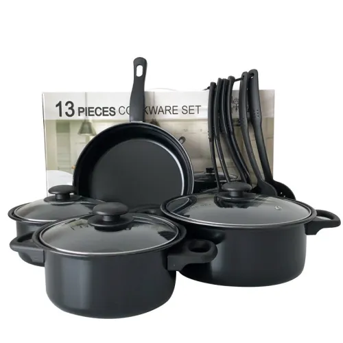 zunxi-39 13-Piece Nonstick Kitchen Cookware Set, Kitchen Ware Pots Pan Set with Soup pot, Frying Pans, Oven Pot, Lids, Silicone Cooking Utensils