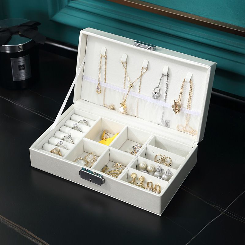 sp01155 Jewelry Storage Box Jewelry Box With Lock For Earrings Rings Necklace Bracelet Watch Storage Organizer