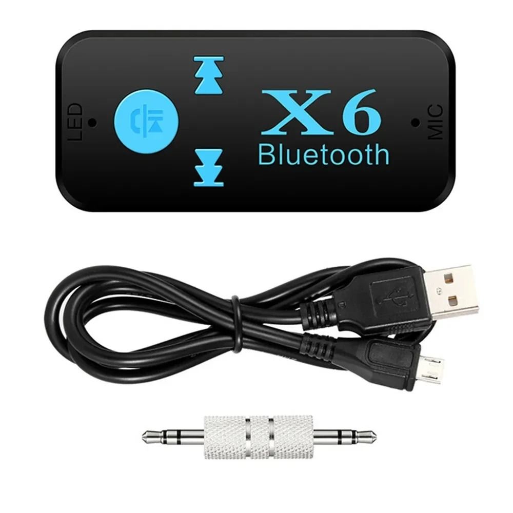 AUNONT Bluetooth-Compatible 5.0 Adapter X6 USB Wireless Receiver Music Audio for PC TV Car Hands-free 3.5mm AUX Adaptador USB Bluetooth Adapter 3.5mm Audio Bluetooth 2-in-1 Speaker PC 5.0 Bluetooth Receiver Transmitter
 black