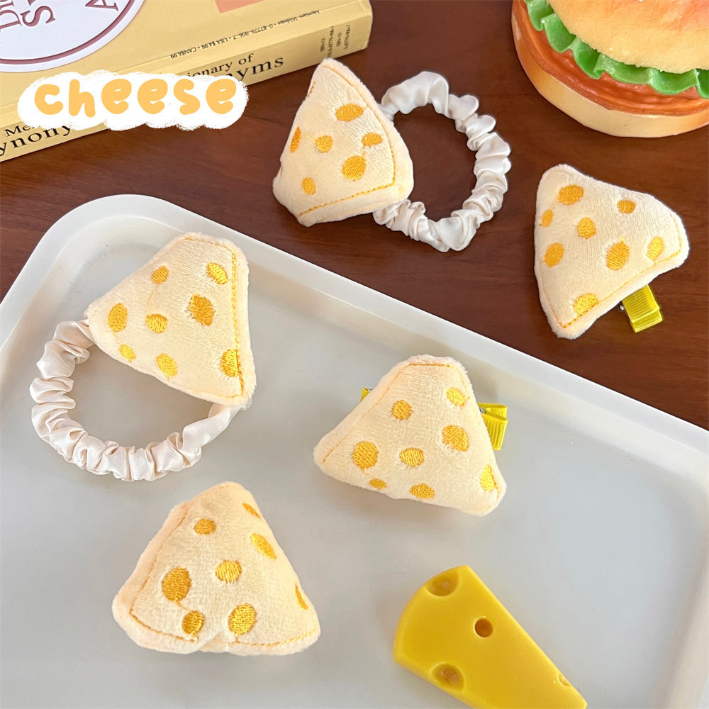 FQ1225 Women's Cute Cheese Cheese Brooch Hairpin Hair Cord Hair Ornament