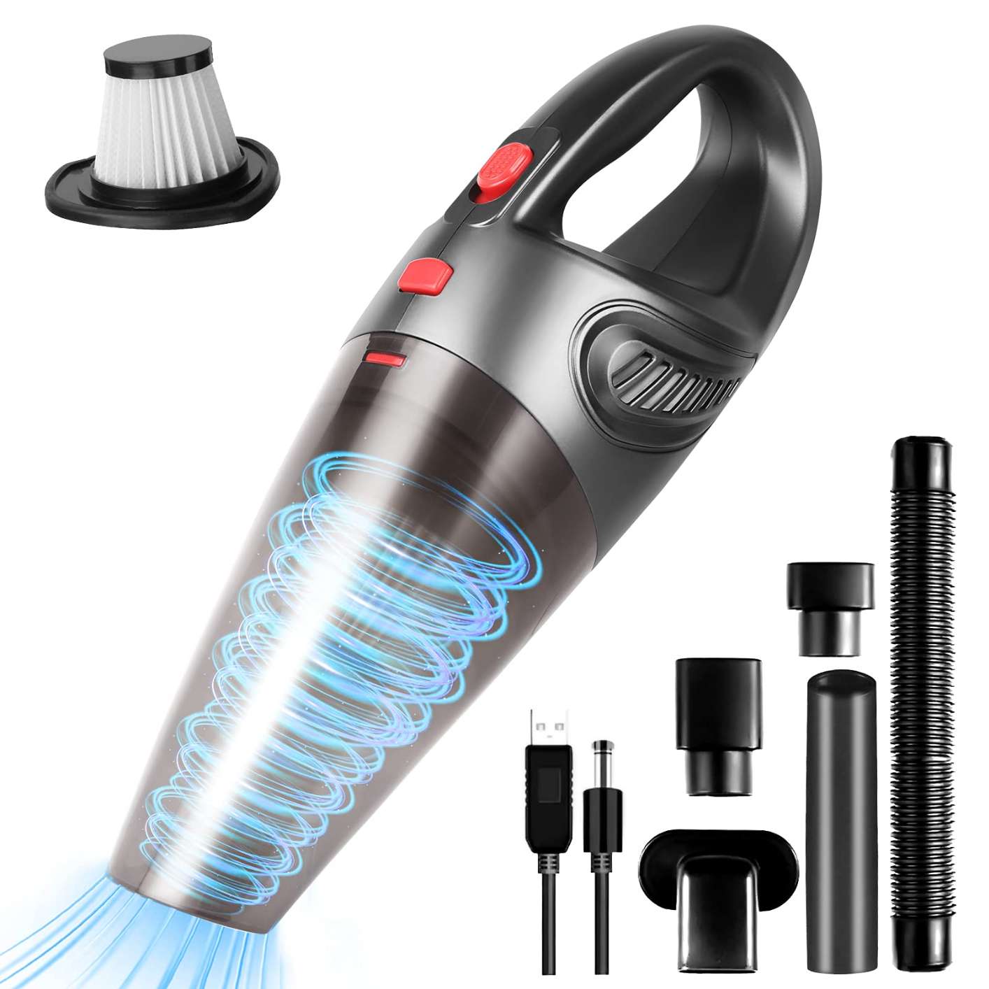 MECOLA Handheld Vacuums Cordless, 8500PA Portable Handheld Hoover, 120W USB Rechargeable Car Vacuum Cleaner for Home Pet Office Car, Powerful Suction, 3H Fast Charging, Working 35Min