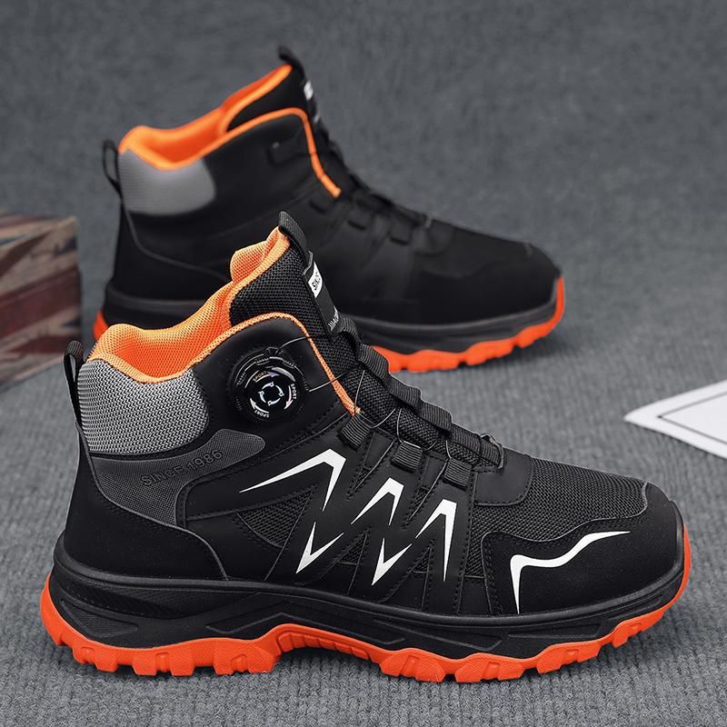 Autumn and winter sleeve-buckle men's shoes, outdoor high-top Dr. Martens boots, men's thick-soled anti-slip work shoes, casual sports ankle boots