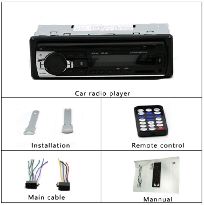 1DIN In-Dash Car Radios Stereo Remote Control Digital Bluetooth Audio Music Stereo 12V Car Radio Mp3 Player USB/SD/AUX-IN