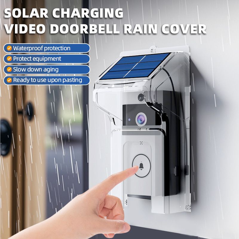 HD wireless video doorbell with solar powered rain cover, long standby time, voice changing intercom, surveillance camera