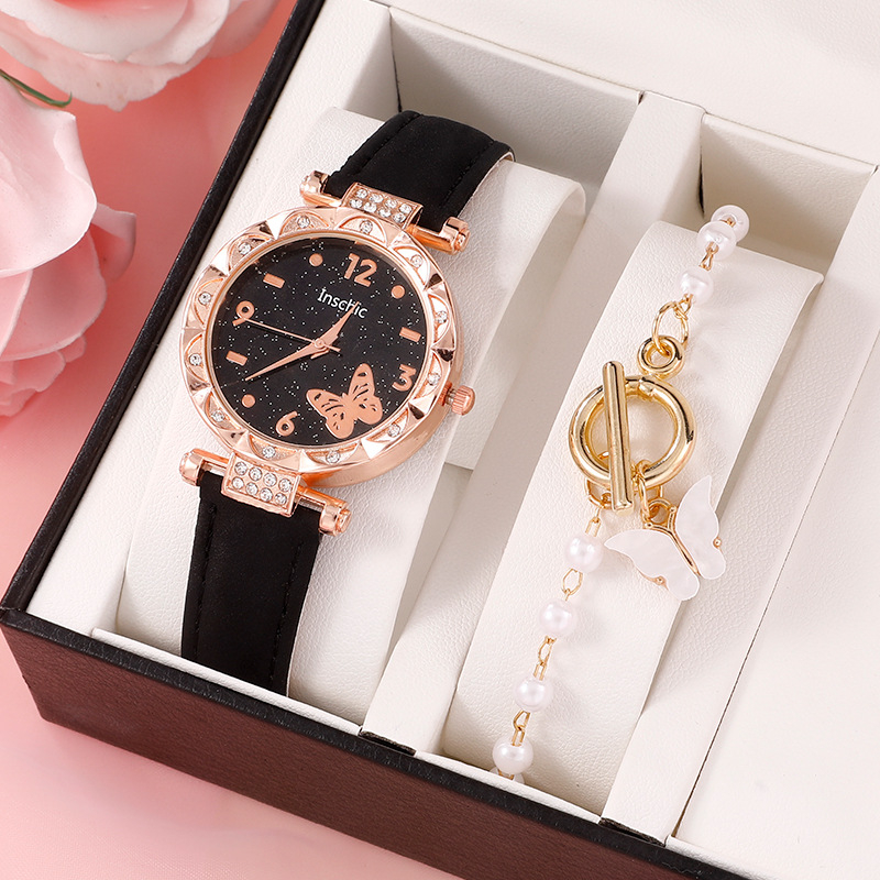 SW1382 women's watch set butterfly starry sky design fashion girls watch  bracelet set