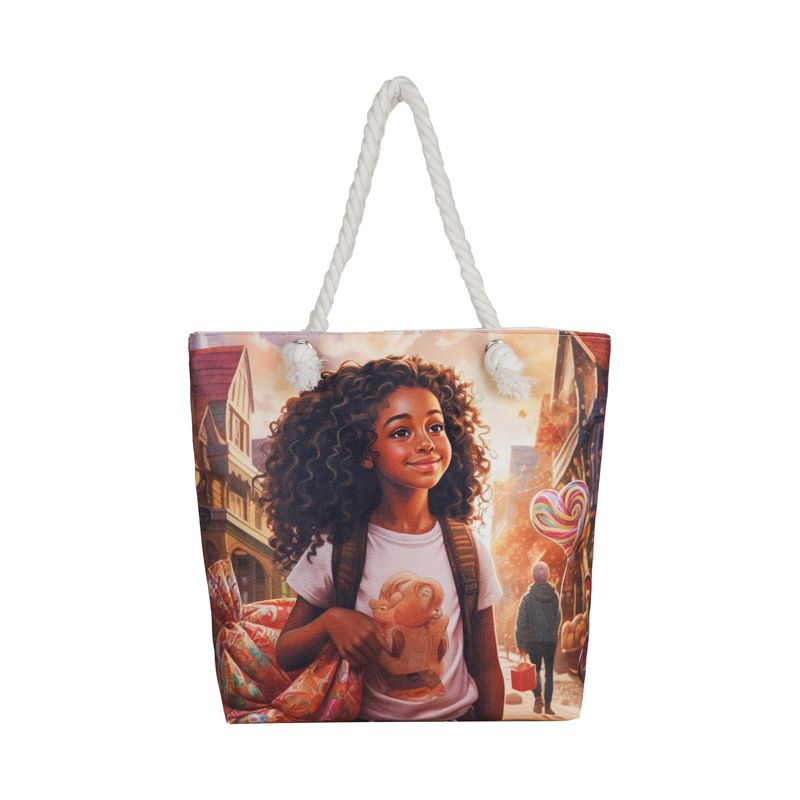 Miss DG Painting hand bag Cartoon canvas bag Large capacity Beauty Tote bag Shopping shoulder bagstyle2