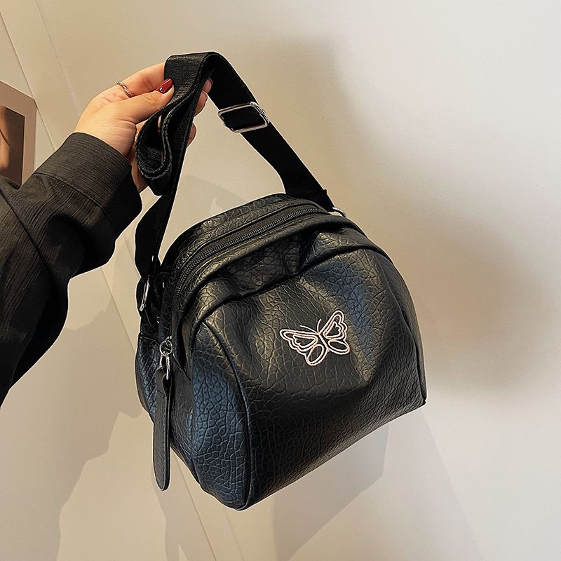 8217 Women's New Textured Small Square Bag Printed Solid Color Crossbody Bag