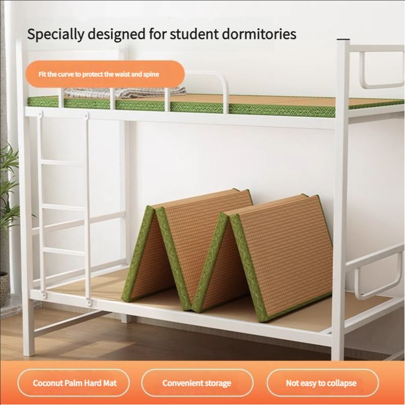 Floor Mattress: Foldable Coconut Fiber Sleeping Mat for Living Room, Bedroom, and Guest Room - Lightweight, Breathable & Provides Back Support.