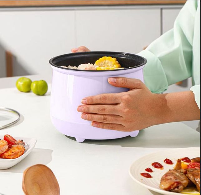 Hot-selling portable multi-functional electric cooking pot, electric hot pot, mini instant noodle pot, with a thickened non-stick inner pot.