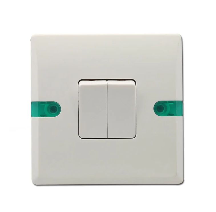 Tospino Stylish 1 Gang 2Gang/3Gang Way Wall Plate Switch IRON Neon Green LED indicator light - British Standard