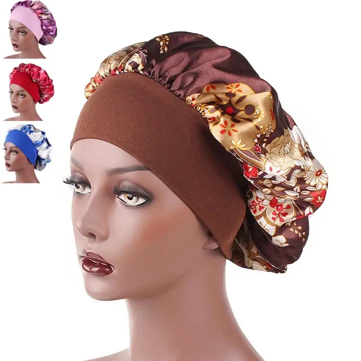 Satin Headscarf Hat Sleeping Hair Wrap Silk Cap Fashion Head