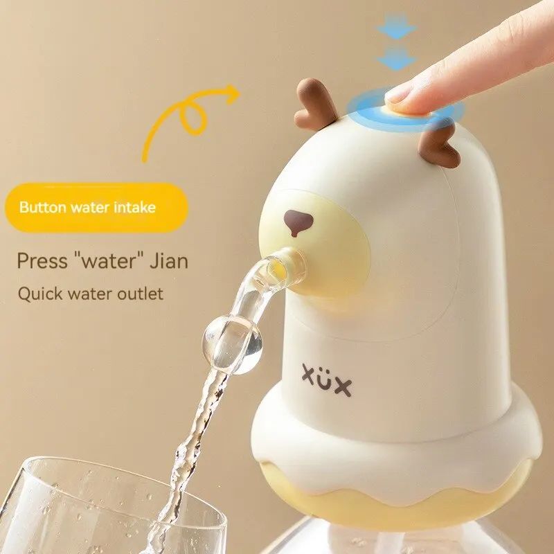 Drinking Water Pump Cartoon Electric Water Bottle Pump Adorable Animal-shaped Usb Water Bottle Dispensers for Drinking for Home