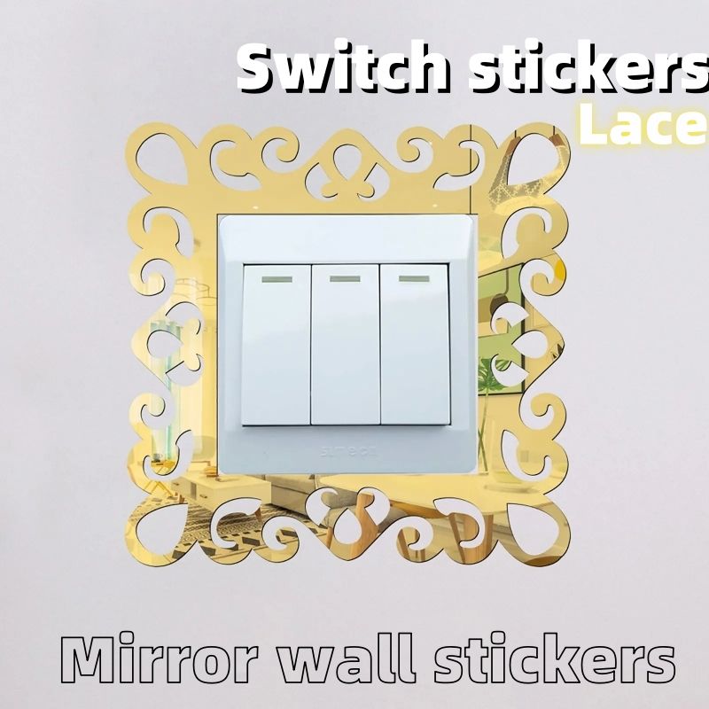 Switch stickers, acrylic mirror wall stickers, living room and bedroom switches, decorative self-adhesive wall stickers Beautify and decorate