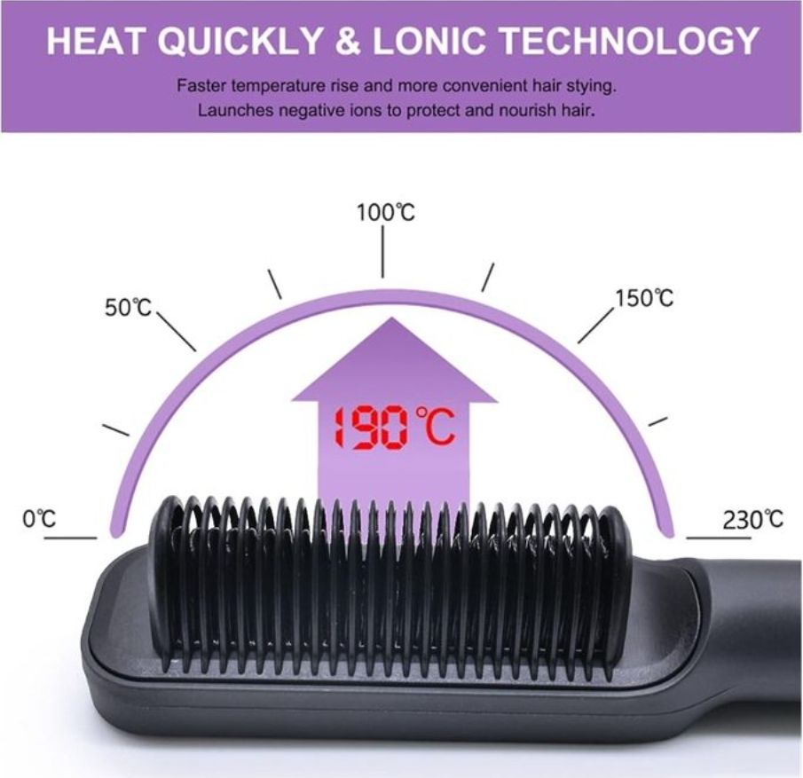 2 in 1 Multi-purpose anti-perm straightening comb - curling iron
