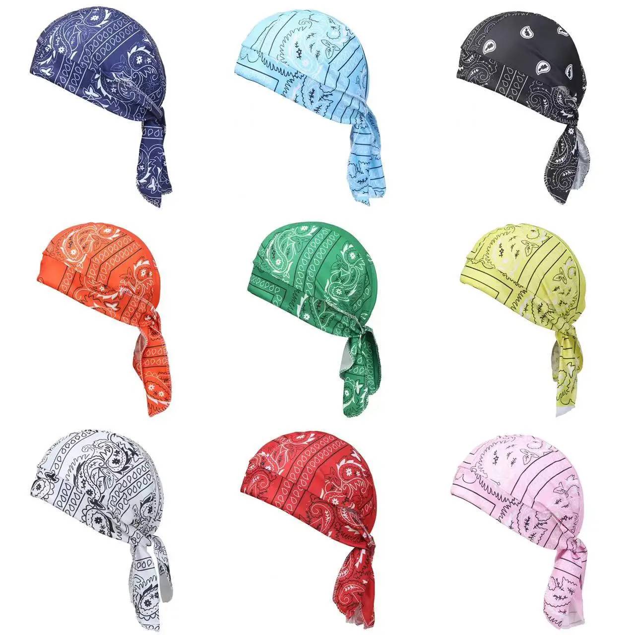 Men's Bandana Scarf Cycling Headscarf Handkerchief Head Outdoor Pirate Hat Motorcycle Printed Paisley Multi Color Hip-Hop Dance