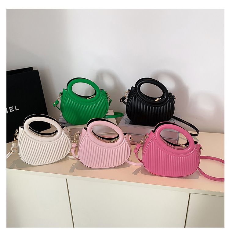 Women's 2024 new spring pleat personality simple ins shoulder bag wj88148