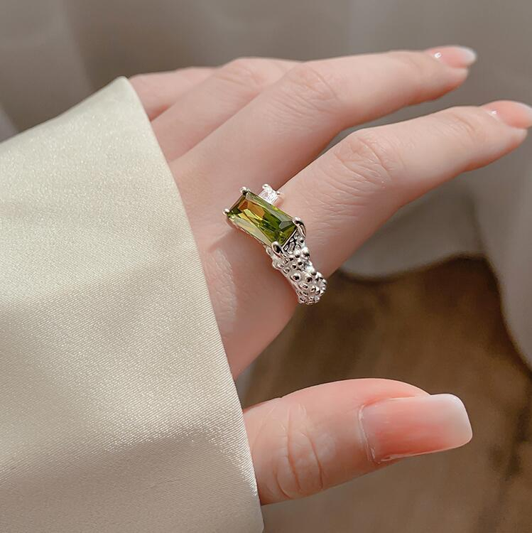 jz455 rectangular gemstone ring for lady girl fashion jewelry friends gift party
