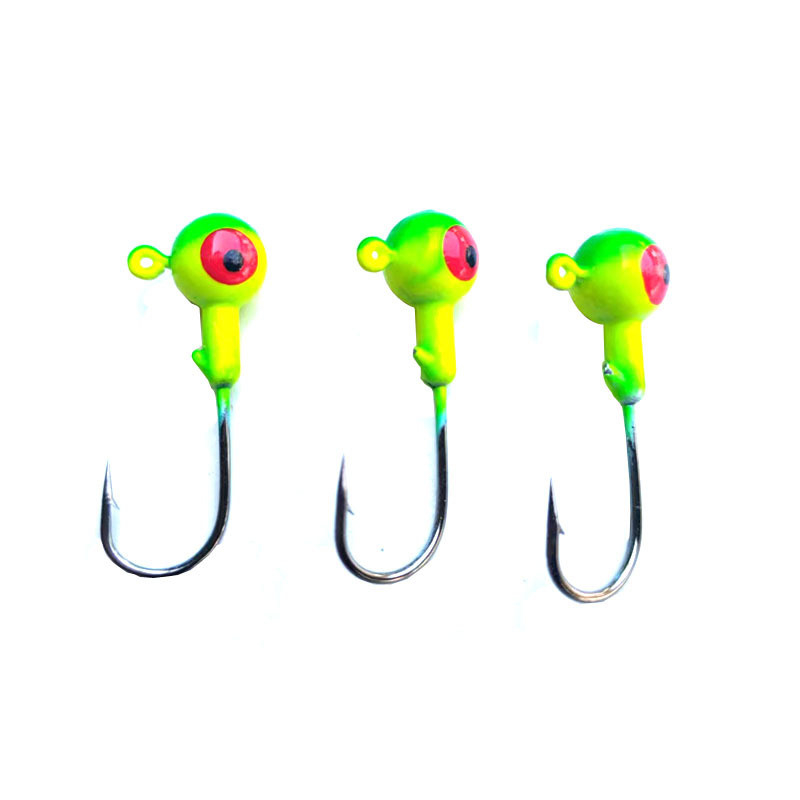 20pcs Freshwater Jig Head Hook Saltwater Tackle Jig Hook Lead Round Ball Fishing Jigs Lead Sharp