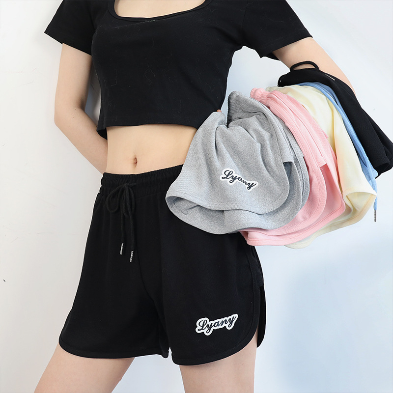 22710 Women's Summer New Casual Sports Shorts Solid Color Loose Shorts