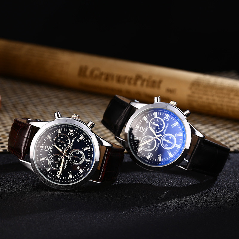 28040# Fashion Mens Watches Classic PU Leather Belt Quartz Wristwatch Luxury Men Business Analog Quartz Watches