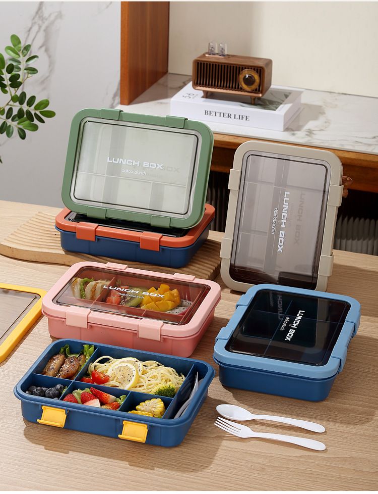 Lunch Box with Compartment Office Worker Light Portable Child Separate Meal Box Kitchen Dining Storage Travel To-Go Food Containers
