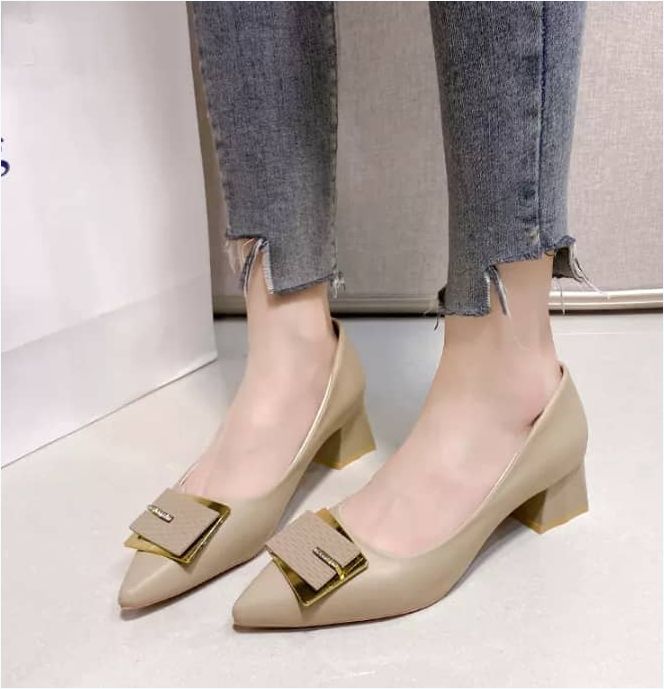 Pointed Toe Soft Leather Casual Pumps High Heels Shoes Women Shoes For Women New Style
