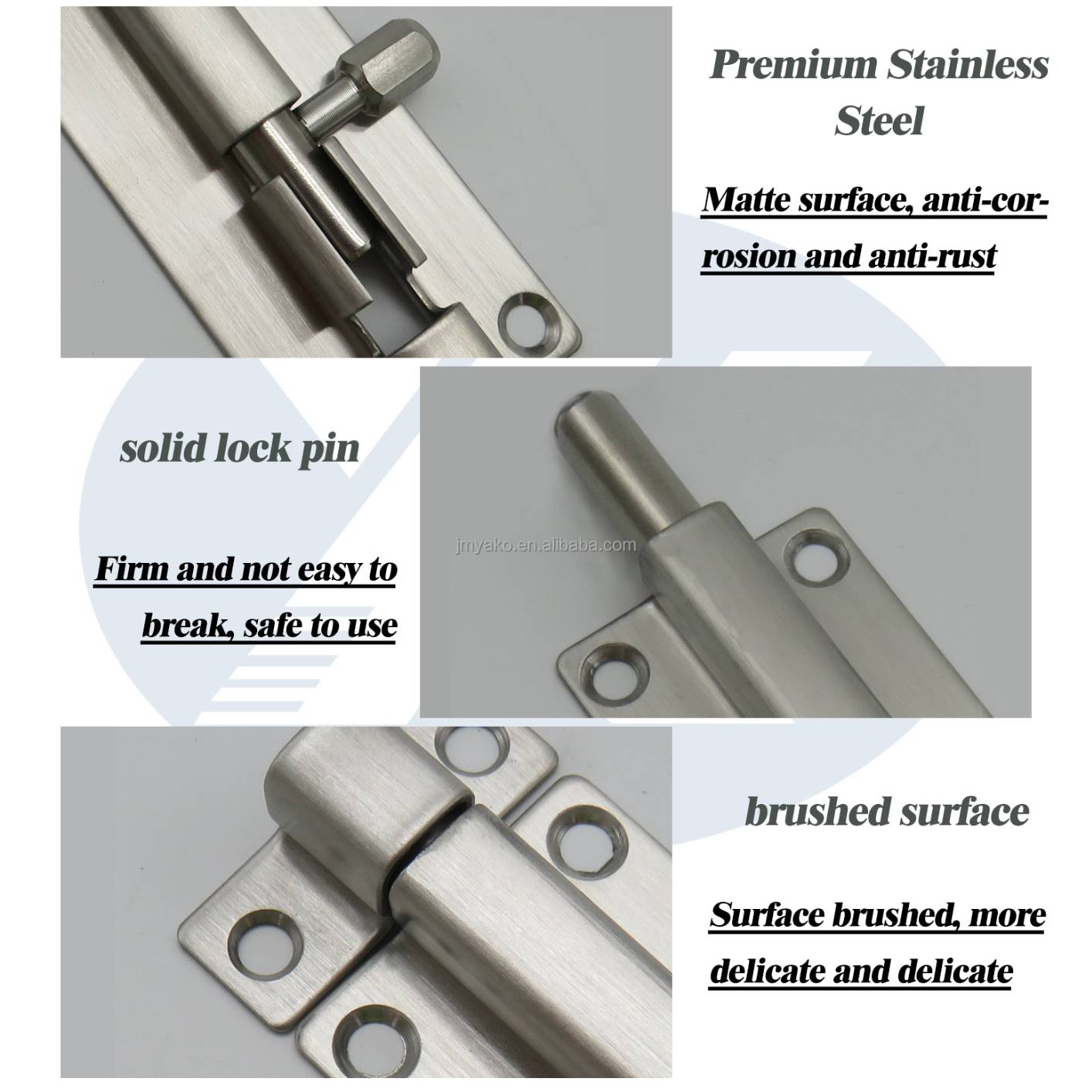 WELLHOME 2PCS door construction hardware stainless stee l304 insert window & door flush bolt door bolt
