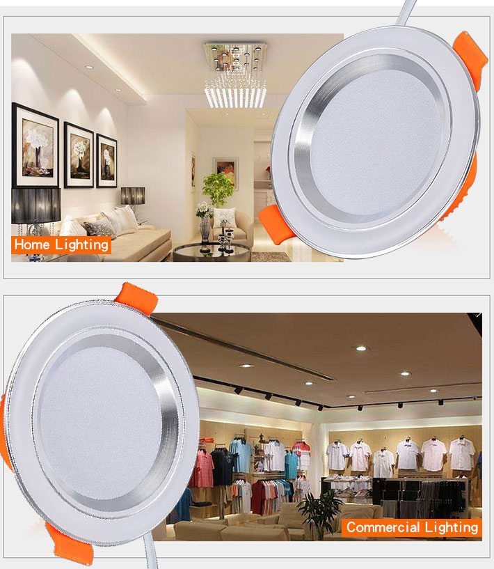 2pcs/Pack 5W LED Downlight Canister Light LED Round Panel Recessed Light White Light