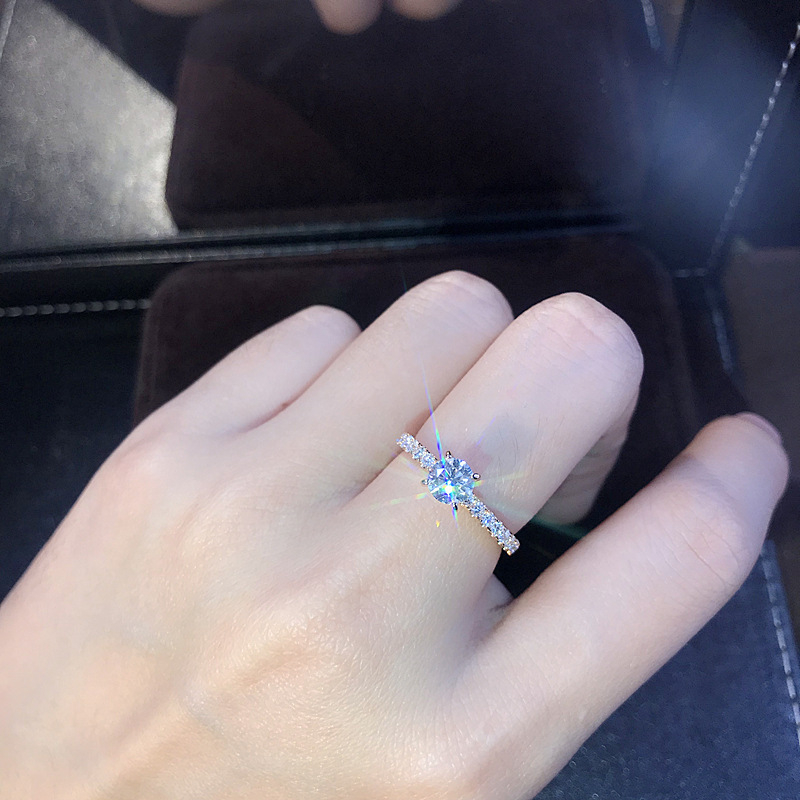 JZ-82 Women's Simple Elegant Imitation Zircon Ring Engagement Ring Jewelry