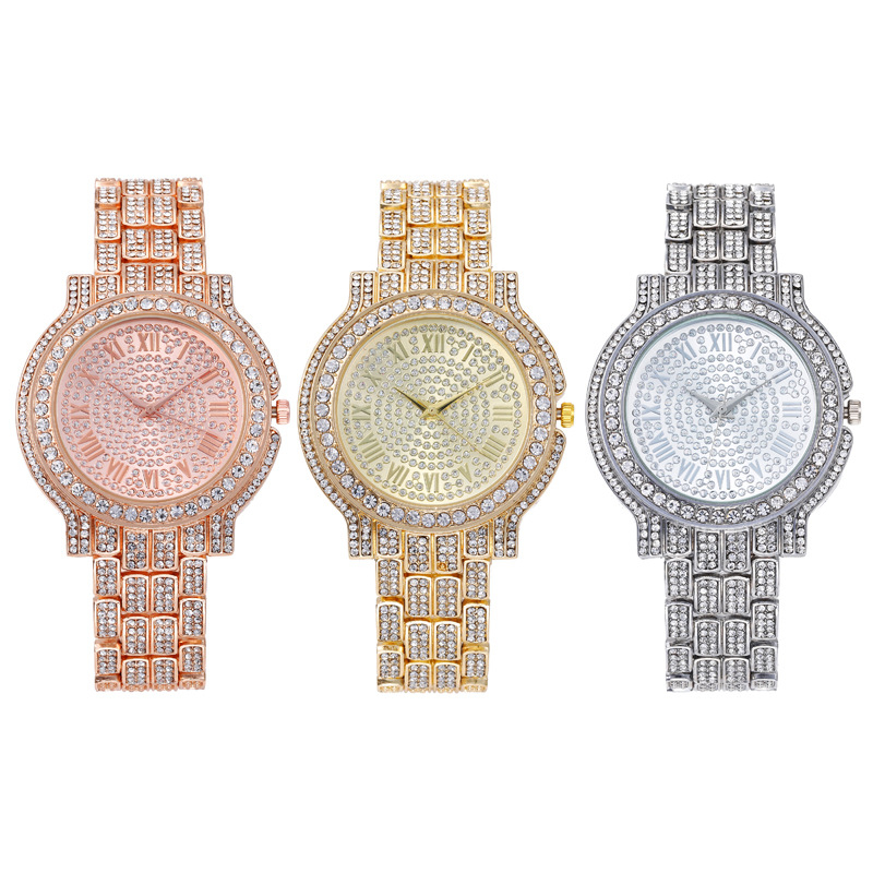 women's diamond-set watch set fashion girl nail bracelet and watch set