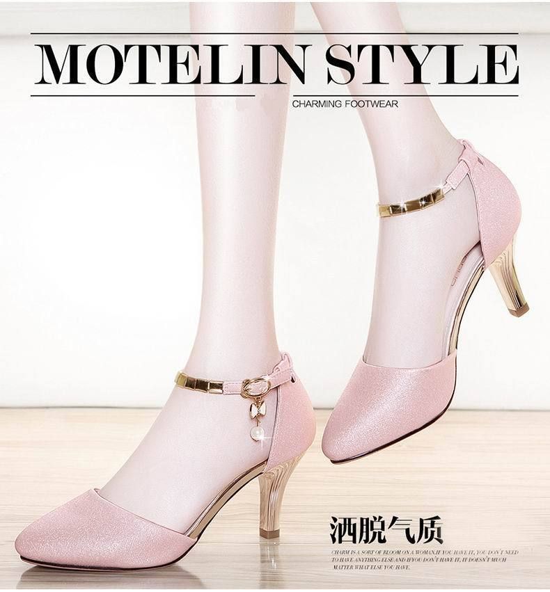 136e Fashion Casual Versatile Ladies High Heel Sandals