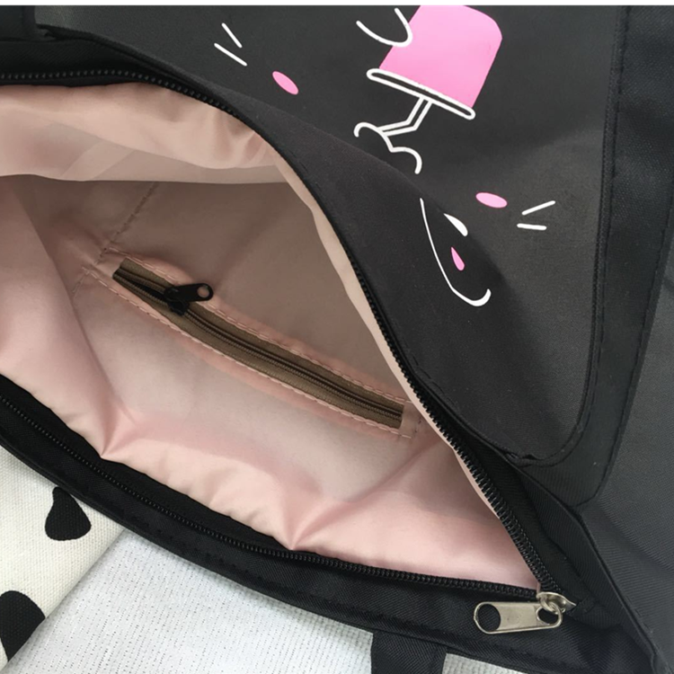 Bags Woman Literary Ladies Printed Shoulder Canvas Bag Large Capacity Shopping Bag Waterproof Girl School Bag