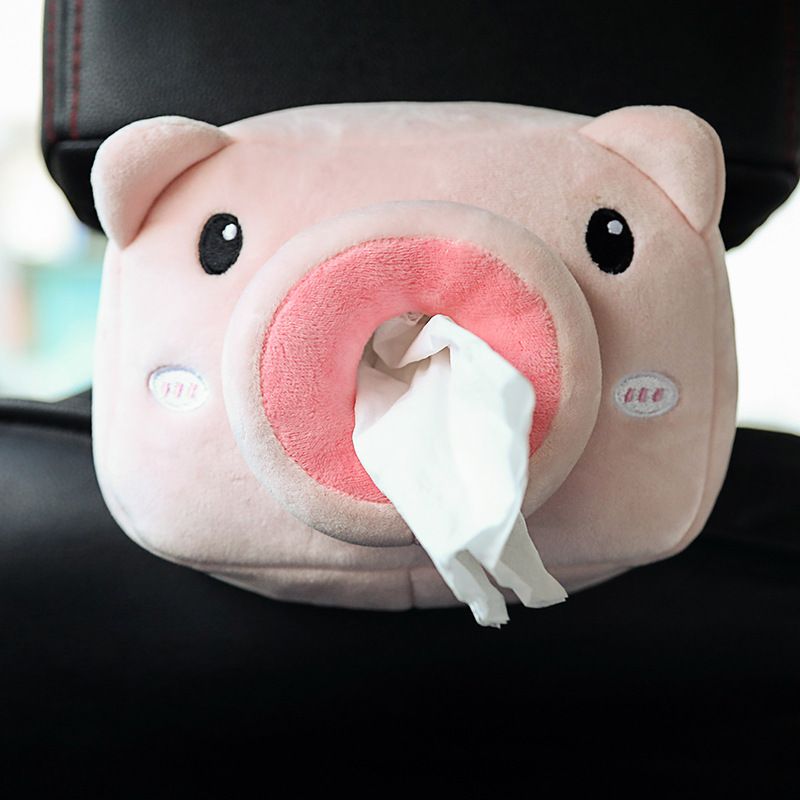 Cute Cartoon Car Tissue Box Creative Hanging Tissue Holder For Car Seat Back Armrest Box Universal Auto Interior Decor Paper Drawer Case