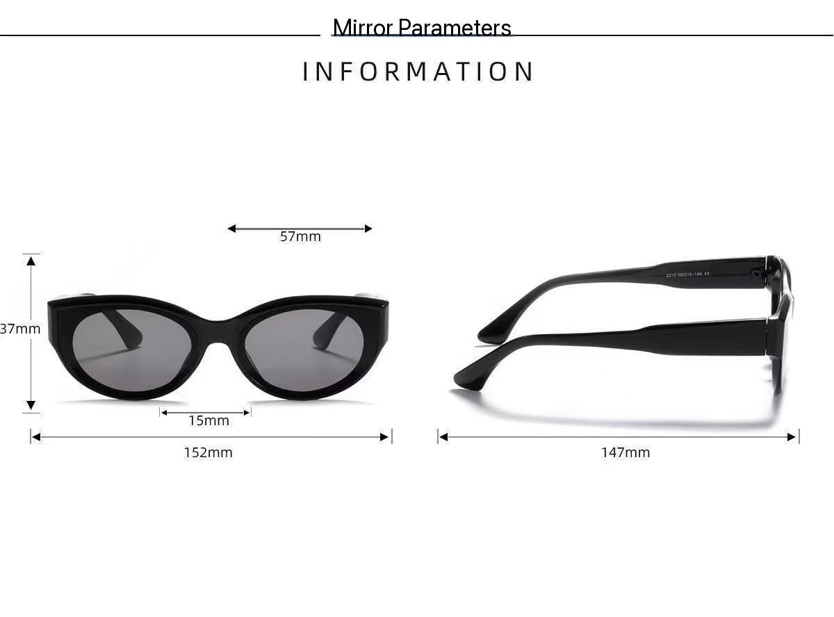 Jennie's same sunglasses for women, outdoor photography sunglasses, sun glasses, retro hot girl, cat eye glasses, small face glasses, European and American style