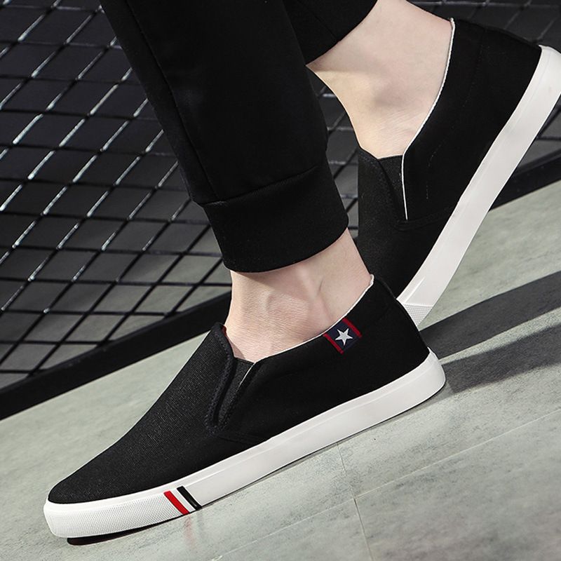 Low top men's canvas shoes Men's shoes breathable slip-on casual shoes 6601