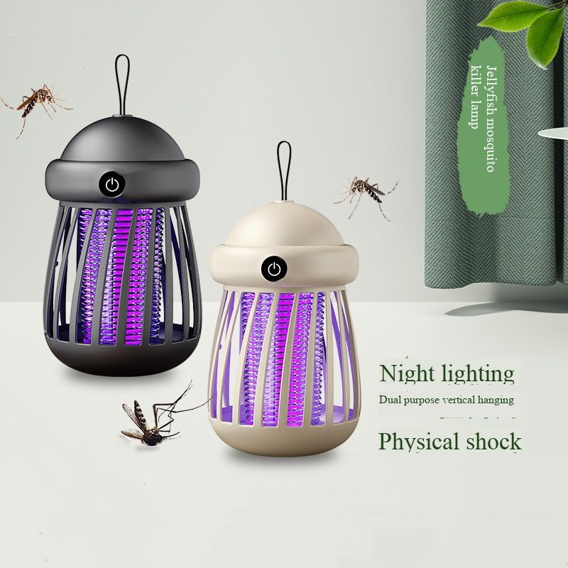 - Rechargeable Smart Electric Mosquito Killer Lamp, Indoor Household Bedroom Mosquito Repellent, Outdoor Atmosphere Light, Safe Chemical-Free Electric Shock Bug Zapper for Home & Camping