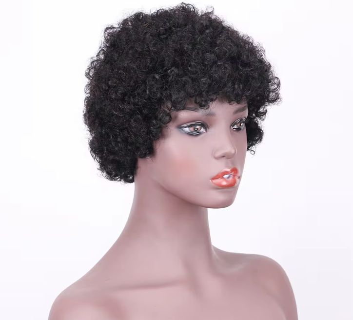 Goodear Remy Wig Best Quality Black Kinky Curly 8" Afro Wig Cap - 8008 Natural
