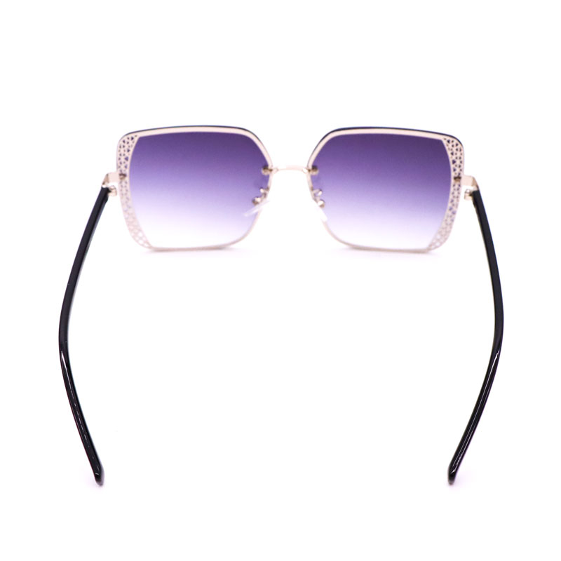 414 Oversized Women Sunglasses Fasionn Gradient Tint Lens Sun Glasses for Female Wide Square Shades Rimless Big Wide Face