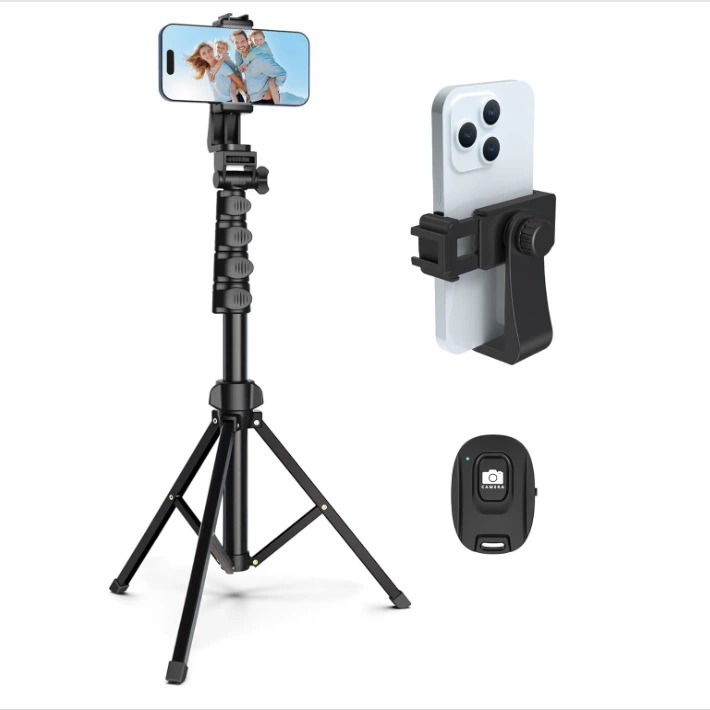 Tripod for Cell Phone & Camera, Phone Tripod with Remote and Phone Holder, Portable Tripod for iPhone, Phone Tripod for Video Recording, Cell Phone Tripod Mount Stand for Cellphone