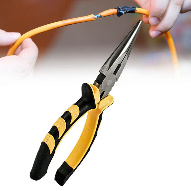 Tools power 8/6 inch multifunctional needle nose carbon steel pliers craft electrician pliers wire and cable scissors for circuit repair