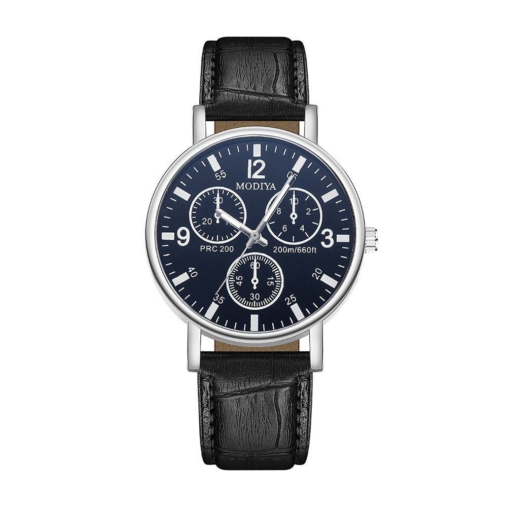 Men's leather quartz watch PD999