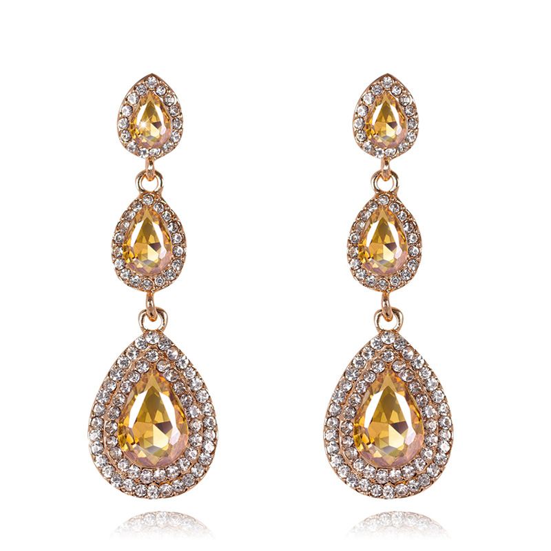 BA084 Teardrop Earrings For Women - Oval Dangle Earrings for Women, Hypoallergenic Earrings For Women, Exquisite Cubic Zirconia Womens Jewelry

