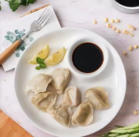 12 Inch Round Dish Partition Plate, Small Dip Serving Platter, Two in One Restaurant Plates