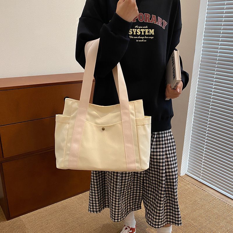 471 Large Capacity Canvas bag White Tote Bag Reusable Shopping Bag