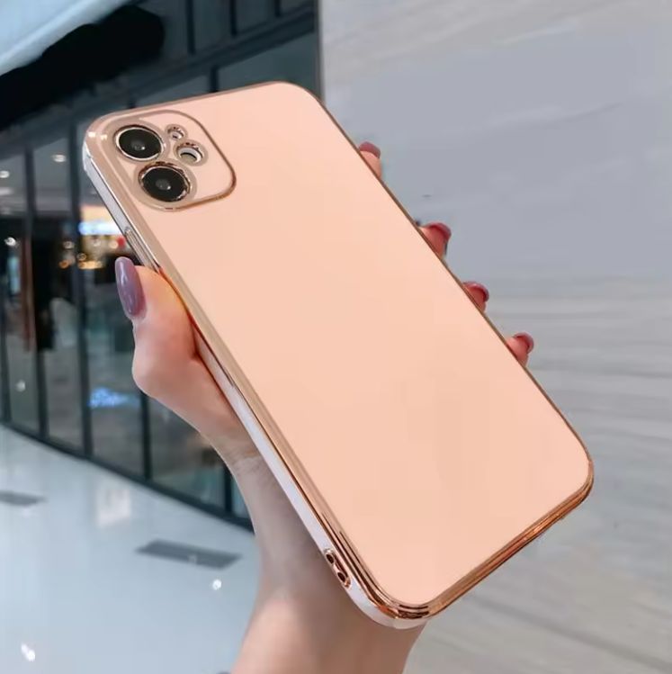 Glossy Gold Metal Lines Design Ultra Thin Elegant iPhone Mobile Case Cover