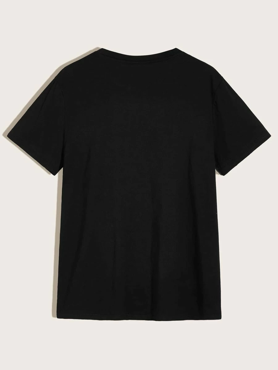 DX091# Men Slogan Graphic Tee T-Shirt