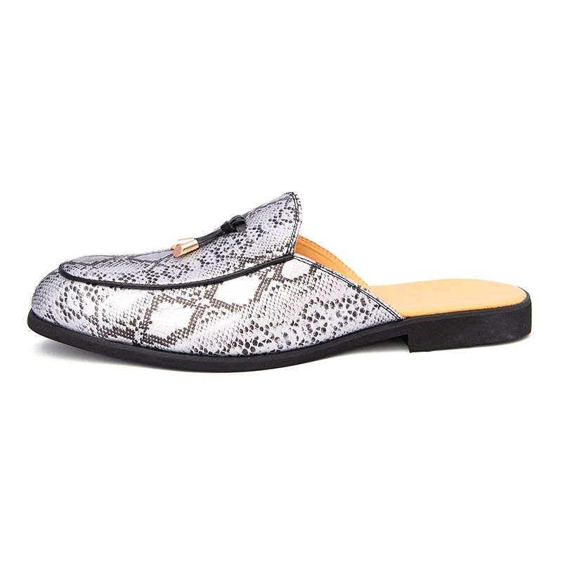 Youth Men Leisure Cool Mules Man Summer Slippers Fashion Casual Leather Loafers Flats Shoes Pu Breathable Slip On Footwears For